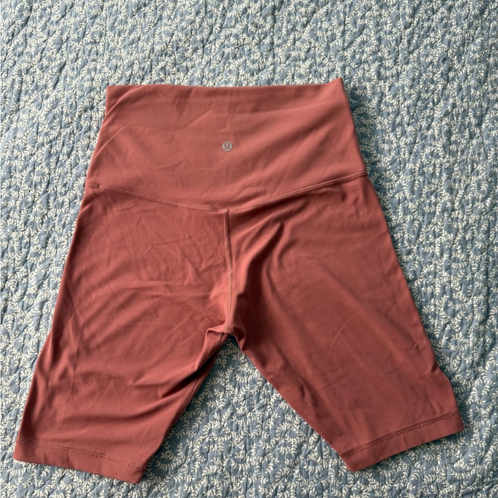 Lululemon Athletica Brown Bike Shorts High-Waisted Stretchy
